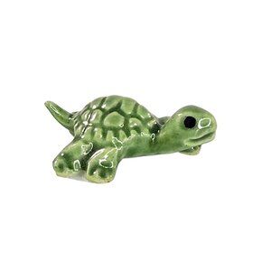 Hagen Renaker Baby Box Turtle Miniature Figurine Green Reptile Tiny Figure